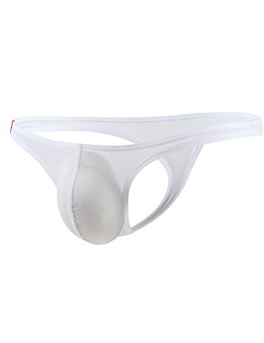 Mens Sexy T-Back Thongs Low Rise Underwear Bulge Pouch Ice Silk Briefs3