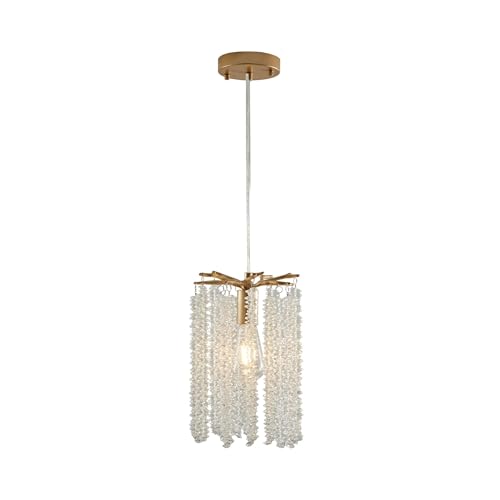 Suspensions en cristal lot de 3 pour illuminer une pièce sombre avec un lustre doré