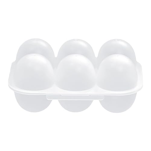 Chaies 6 cajas de huevos de rejilla, 6 hueveras, cartón transparente reutilizable para huevos, dispensador de huevos, organizador de huevos para nevera, caravana, camping, senderismo, pícnic, viajes