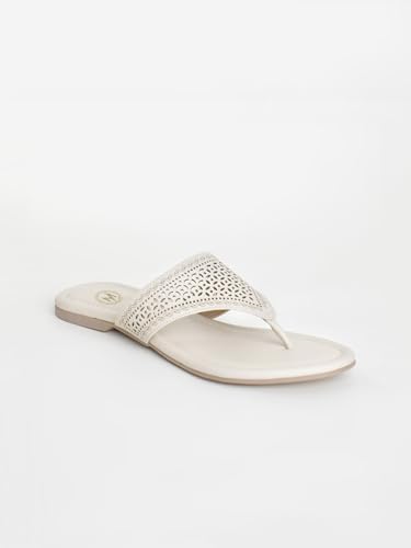 Image of MYRA Women's Comfortable Flat Chappal | Laser-cut Party Style Women Flat Chappal - MS1548C