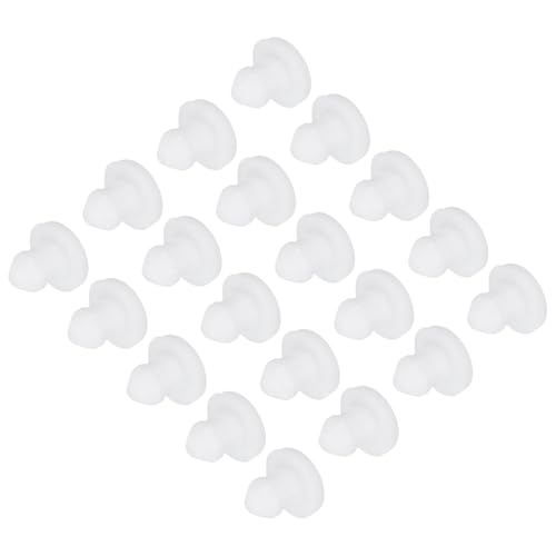 Image of MECCANIXITY Silicone Snap in Locking Hole Plugs Rubber Panel Seal Cover Flush Type Panel Round for Kitchen Rubber Bulkheads Waterproof Sealing Plugs 4mm /0.16 Inch Diameter White,Pack of 20