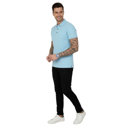 Image of SIDE UP Polo T Shirt for Man with Pocket, Polo T Shirts for Men, Summer Shirt with Collar, Half Sleeve, Cotton Blend, Light Weight, Comfotable Fit (Pack of 1) M to 3XL
