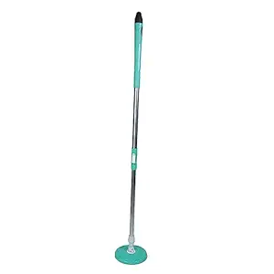 Stainless Steel Mop Rod with 1 Microfiber Refill. Spin mop Rod (Aqua)