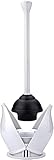 Toilet Plunger with Holder, Long Handle Plungers for Bathroom,Hide-Away Toilet Plunger with Holder, Drip-Free Plungers for Bathroom with Holder, Bathroom Essentials Toilt Plunger Heavy Duty