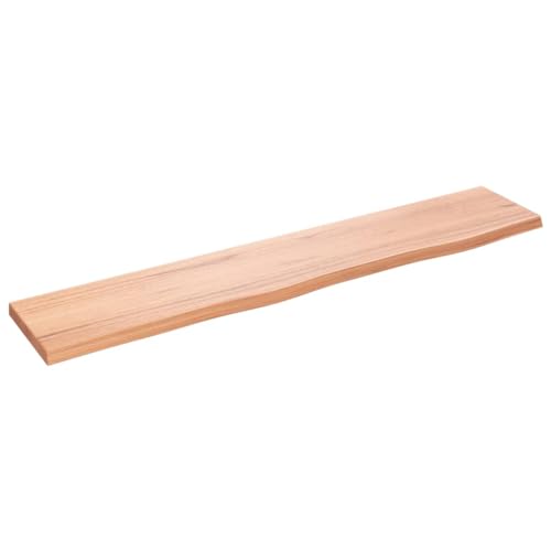 Genérico Wenjingqi EST de Pared Madera Roble tratada marrón Claro 100x20x2 cm, Marrón 363677