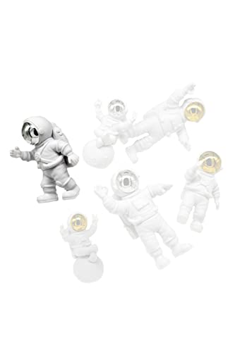 Artovom Astronaut Figures Toys, Astronaut Decor, Astronaut Space Toys Planet Resin Statues, Space Gifts Ornament Desktop Decoration, For Kids Room Bedroom Bookshelf (Silver/White, Walk) #TOP3