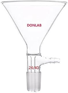 DONLAB EEF0075 Glass 75mm Filter Funnel with #24 Ground Joint and Hose Connection