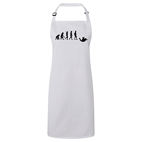 Tablier cuisine premium blanc imprimé parachute sport athlète
