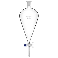 Labasics Kegelförmiger Scheidetrichter aus Borosilikatglas, 2000 ml, mit Glashahn, ideal zur Flüssigkeitstrennung im Labor