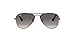 RAY-BAN JUNIOR Kids' RJ9506S Aviator Kids Sunglasses, Shiny Black/Grey Gradient, 50 mm