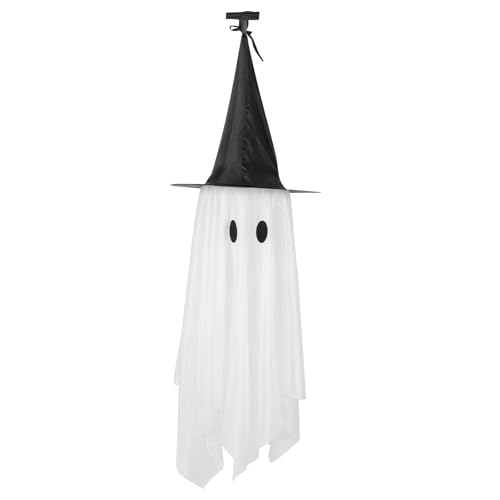 DOITOOL Halloween Hanging Ghosts 43.3 Inch White Oxford Cloth Ghost Ornament for Halloween Outdoor Decorations Front Yard Porch Patio Lawn Garden Trees Party Decor