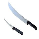 Bladepro Commercial Butcher Knife Set - 10-Inch Cimeter & 6- Inch Curved Boning Knife Combo