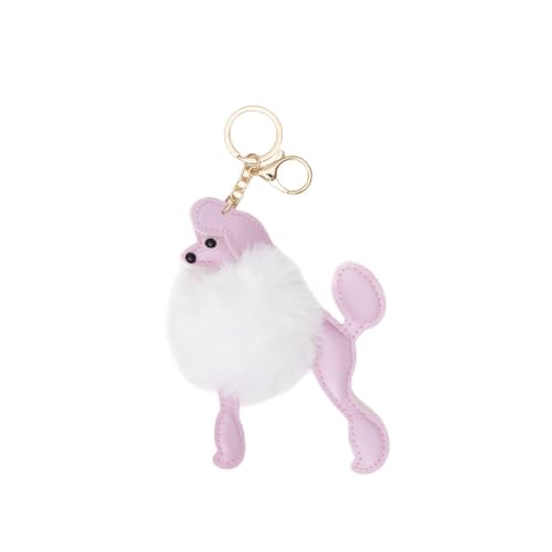 SOY PEPA Bag Charm de Perro Caniche Rosa y Blanco | Llavero para Llaves | Accesorio Colgante Bolso, Mochila, Estuche | Decorativo