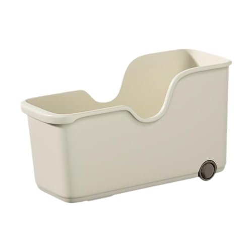 CYDZSRA Contenedor de almacenamiento con ruedas debajo del fregadero, soluciones eficientes para organizar la cocina y el baño, cajas para organizar el armario de la oficina, Beige, METRO