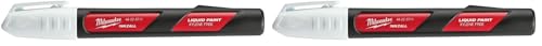 Image of Milwaukee MHT48223711 INKZALLTM Liquid Paint Marker White (Pack of 2)