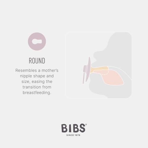 Image of BIBS Pacifiers Colour Collection | Natural Rubber Baby Pacifier | Set of 2 BPA-Free Soothers | Made in Denmark | 0+ Months (Pack of 2) | Cloud Night