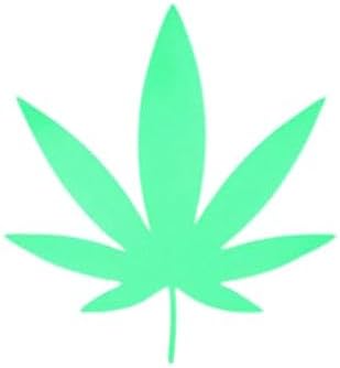 Hoja de marihuana  Vinilo impermeable que brilla en la oscuridad  Seleccione un tamaño!  Para coche, camión, SUV, vehículo, pared, puerta, techo,
