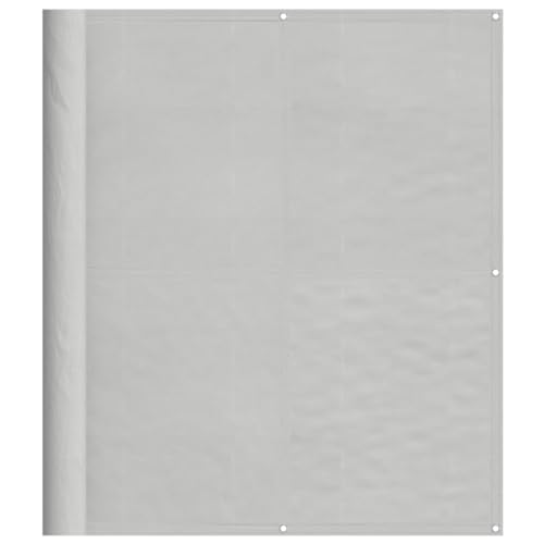 vidaXL Balkon Sichtschutz, Balkonbespannung mit Aluminium-Ösen, Balkonverkleidung Wasserfest, Balkonabdeckung Windschutz, Hellgrau 120x400cm 100% Polyester-Oxford