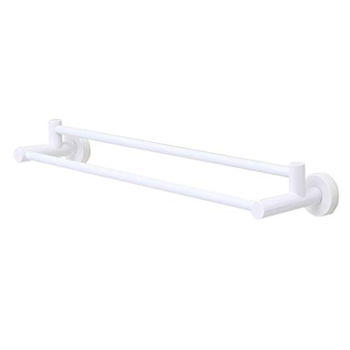 Preisvergleich Produktbild HYZYSZWJ Badezimmerständer, Handtuchhalter, Handtuchhalter, Handtuchhalter, Kunststoff Saugnapf, Doppelte Handtuchstange, Badezimmer, Küche, Dekoration, Lagerung, 136 x 86 x 652 mm weiß