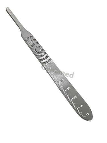 1 Piece: Scalpel Handle #4 with Scale Feature (0cm to 6cm) Suitable for Blades #10-#16 - Dissections, Crafts, and More German Stainless Steel