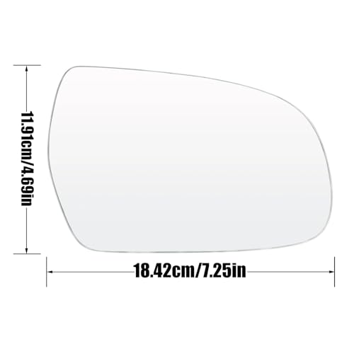 Vitre rétroviseur chauffant avec plaque pour Audi A4 et A5 grand angle convexe - 2