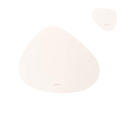 Jcnfa Leather Placemats and Coasters Set Waterproof Coffee Mats Heat-Resistant Place Mat for Kitchen Dining Table 4 colors Color  White