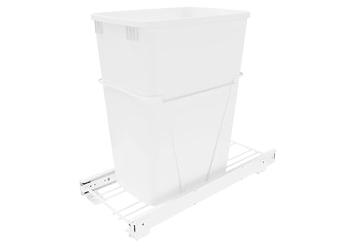 Contenedor de basura blanco de acero extraíble