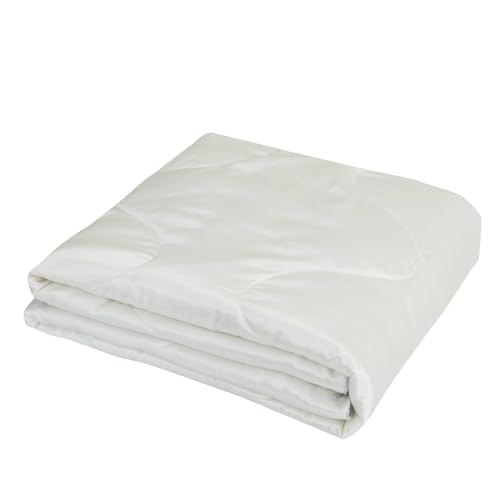 Odot Satin Trapuntino Copriletto Singolo Matrimoniale Leggero Primaverile ed Estivo in Microfibra Copriletto Trapuntato Trapunta Leggera Una Piazza e Mezza, Tinta Unita (Bianco,180x200cm)