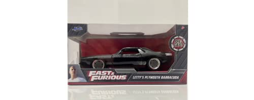 Letty's Plymouth Barracuda, Black Jada 97206 1/32 Scale Diecast Model Toy Car #TOP21