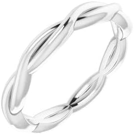 Jewels By Lux 14K Yellow Or White Or Rose Gold Or Sterling Silver Or Platinum 2.2 mm Woven-Design Band