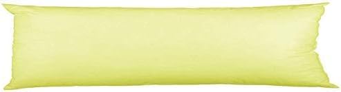 INSAFIANS Long Bolster Pillowcase Soft & Comfortable Covers for Pregnancy Maternity Orthopedic Support Ideal for Side and Back Sleepers (DO 4.6 FT WITH COVER lemon)