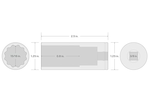Image of TEKTON 3 /8 Inch Drive x 15 /16 Inch Deep 12-Point Socket | SHD13224