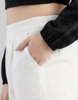 Image of Solid Cotton Woman Trousers Pants Regular Fit Kurti Pant with Drawstring Daily Office Formal Casual Use