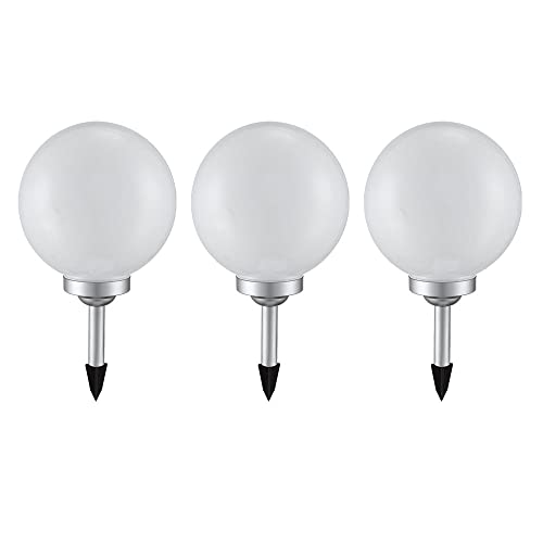 3er Set Solarleuchten Kugeln Garten LED Gartendeko Solarkugel für Außen Steckleuchte 20 cm Kugelleuchte Solar, Leuchtdauer ca. 6-8 Stunden, DM 20 cm