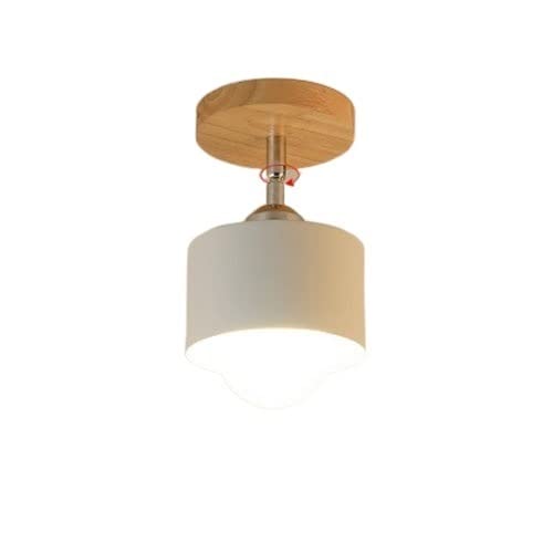 Luz de techo blanca de madera y hierro ideal para crear ambientes en cafeterías y salas