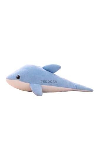 Image of Whale Fish Soft Toy for Girls Boys Kids,Sky Blue,Whale Sea Animal Plush Stuffed Baby Teddy Gift Birthday, 30cm