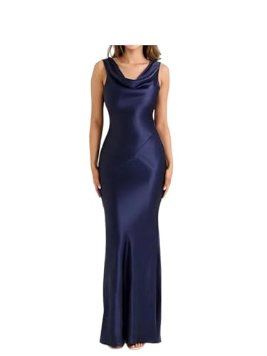 Women Elegant Satin Maxi Sleeveless Backless Party Sexy Bodycon Long Dress