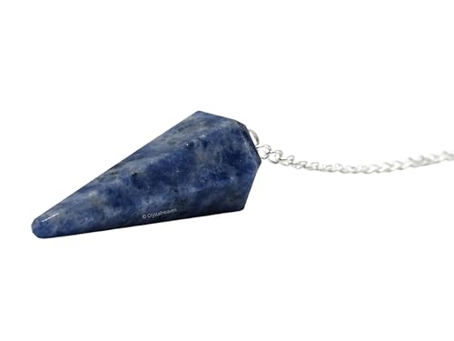 Image of Sodalite Pendulum Dowsing Tool - Natural Crystal Pendulum for Spiritual Guidance - Premium Dowser Pendulum for Accurate Divination and Energy Healing - Perfect for Energy Healing and Chakra Balancing - Handcrafted with Precision and Elegance