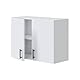 Dmora - Hängeschrank 2 Türen Este, Wandregal, Multifunktionshilfe-Schrank, 80x34 h59 cm, Weiß