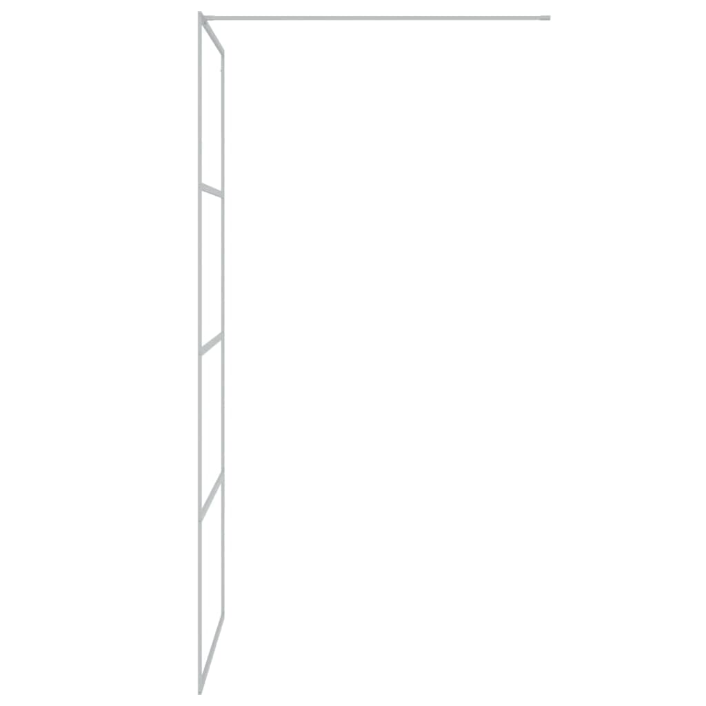 Mampara de ducha de cristal templado de color plateado, 90 x 195 cm, 5 mm, 4 paneles, perfil ajustable con protección contra salpicaduras, para caminar en la ducha en el baño