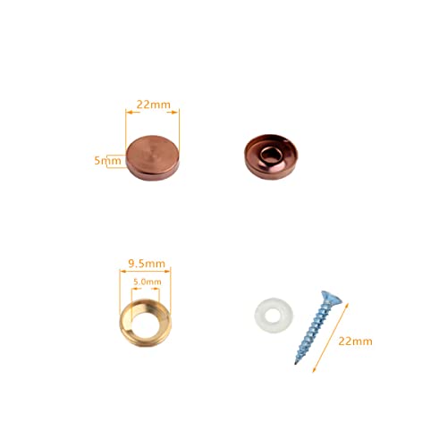 Mirror Screws 22mm 304 Stainless Steel Cap Cover Nails for Decorative Mirror Sign/Advertising Hardware, Nails, Construction(Rose Gold) - Image 2