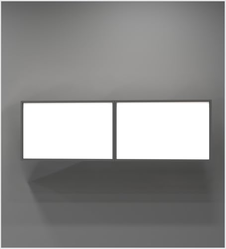 Image of SPECIALITY PANELS Aluminium Black Profile 6 Door Wall Cabinet | Grey Tinted Glass Handless Shutters | Wall Mounted Kitchen Storage Cupboard | Modern Space Saving Organizer (Slate Grey Finish)