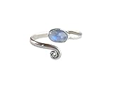 Rainbow Moonstone Stone Toe ring 925 Sterling Silver Girl Toe Ring Midi Ring Women Body Jewellery...