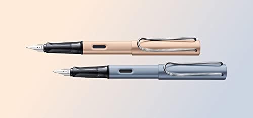 Lamy 1235645 AL-star Fountain Pen 38, Azure Aluminium Fountain Pen with Transparent Grip and Steel Nib, Nib Size F