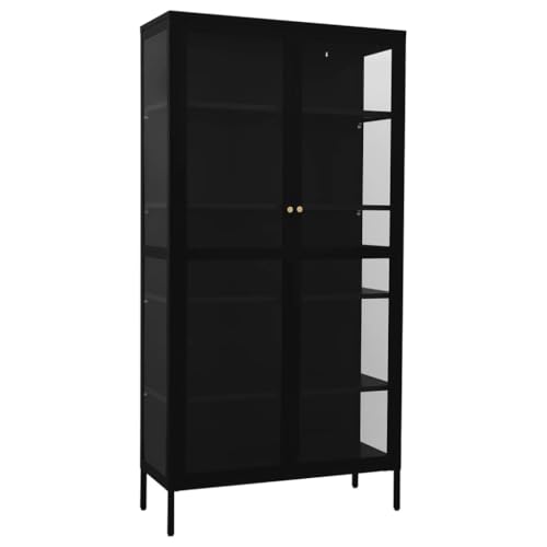 vidaXL Vitrine mit 4 Regalfächern Highboard Hochschrank...