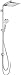 Produktbild hansgrohe Crometta E - wassersparendes Duschsystem (EcoSmart) ohne Armatur, Regendusche (240 x 240 mm) mit Umsteller, Handbrause, Schlauch, Brausestange und eckiger Kopfbrause, Chrom, 27289000