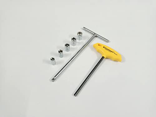 Image of 1 /4 inch Drive T-Handle with 8mm, 9mm, 10mm, 11mm and 12mm Hex Socket Set and 6mm Hex Allen Key, Anti-Slip & Anti-Corrosion properties (Combo 14)