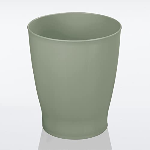 Image of mDesign Round Plastic Bathroom Garbage Can, 1.25 Gallon Wastebasket, Garbage Bin, Trash Can for Bathroom, Bedroom, and Kids Room - Small Trash Can - Fyfe Collection - Olive Green
