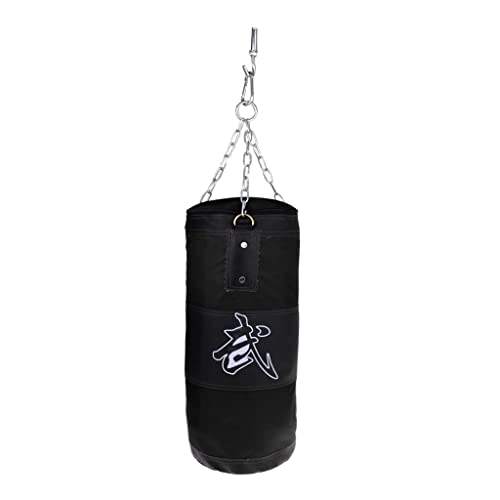 Luzhengyang Saco de arena de boxeo negro, ajuste de peso, alivio del estrés y material, equipo de entrenamiento de artes marciales para niños y adolescentes