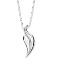 ORTAK 925 Sterling Silver Celtic Handmade Pendant Necklace, Elegant Curved Design, 27mm x 8mm, Timeless Fashion Jewellery